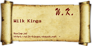 Wilk Kinga névjegykártya